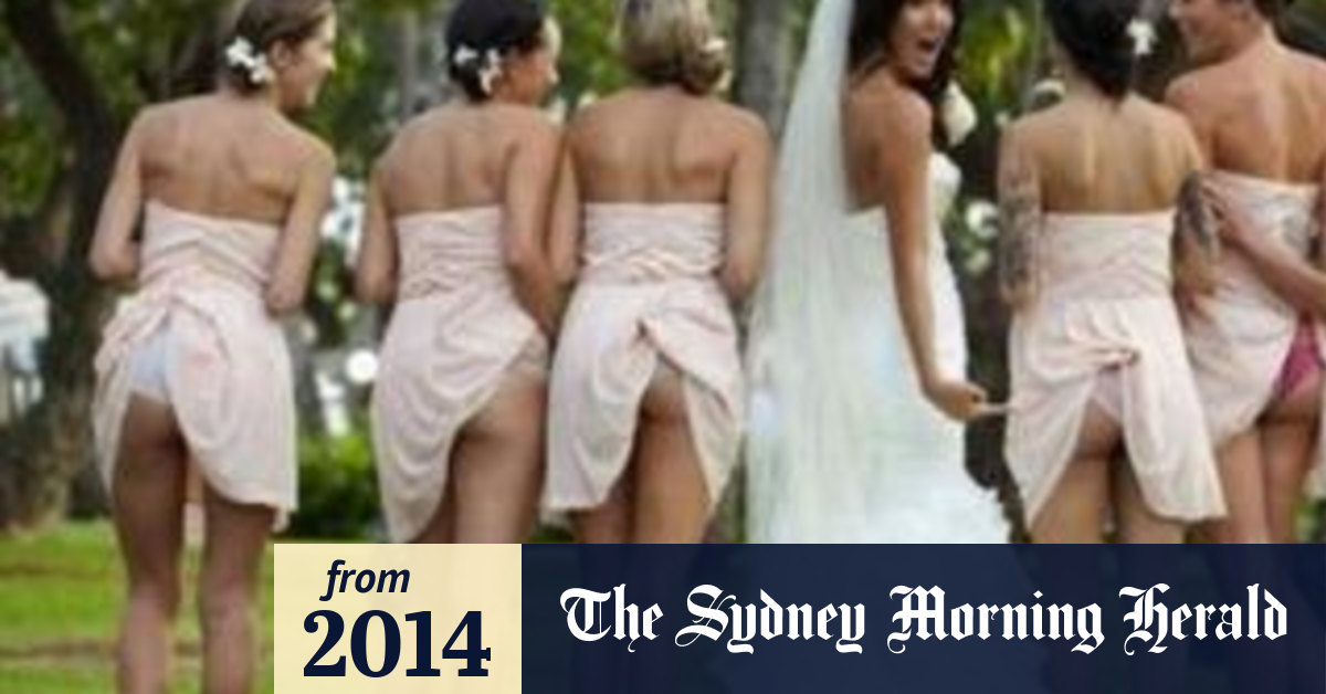 Bridesmaids bare all in an unusual wedding trend